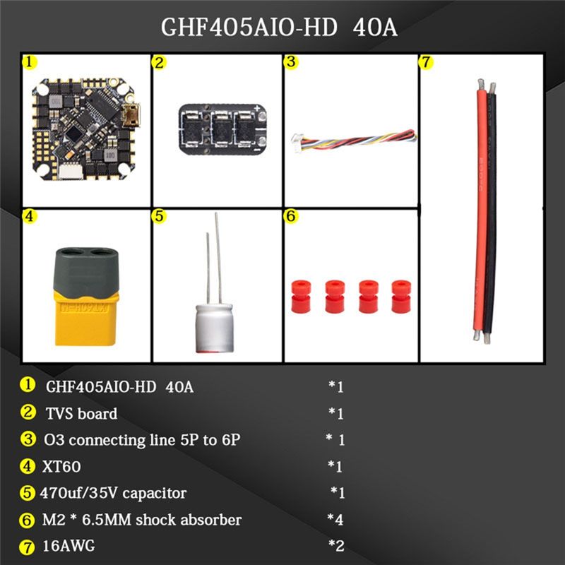 Drone Esc - Controlador de Voo AIO ABTI-GHF405AIO-HD 40A