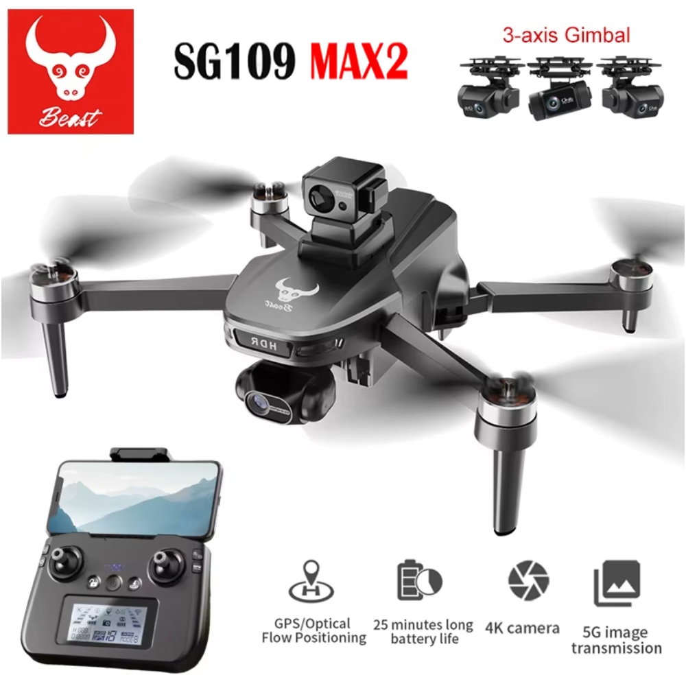 Drone Gimbal - Sg109 max2 profissional fpv 8k câmera